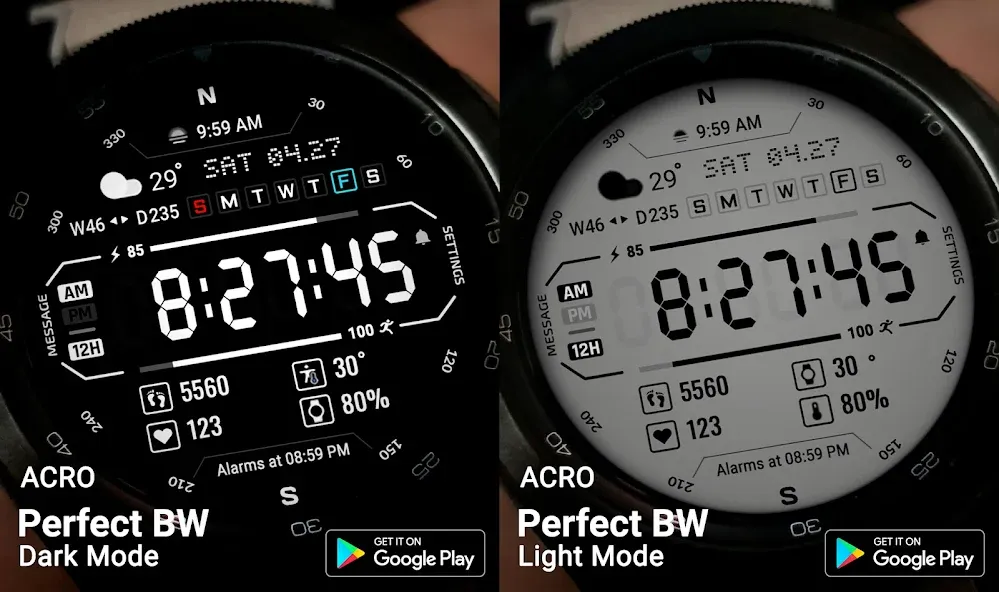 ACRO Perfect BW Watchface screenshot 2