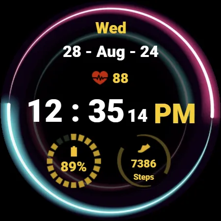 Neon Green Pink Watch Face screenshot 1
