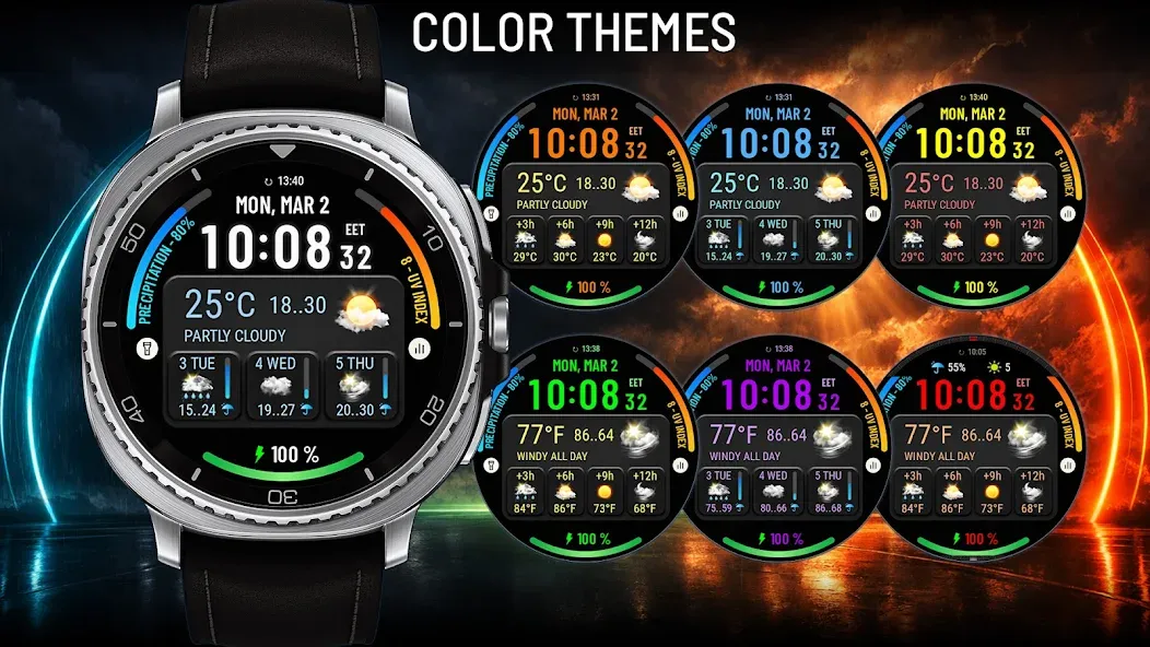 Weather watch face W10 screenshot 3