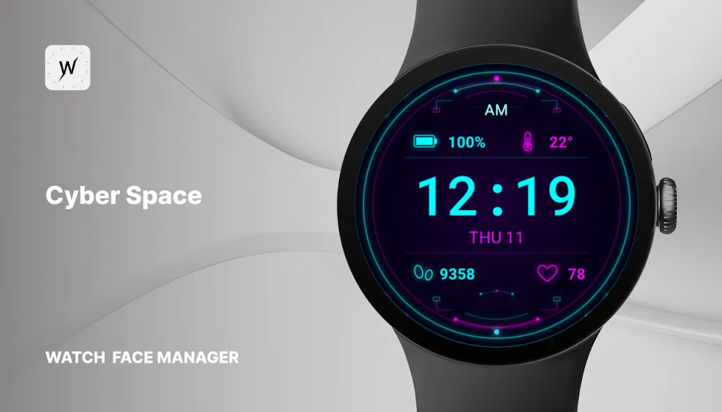 Cyber Space Watch Face screenshot 1