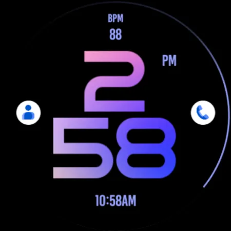 Stylish Pink Blue Watch Face screenshot 6