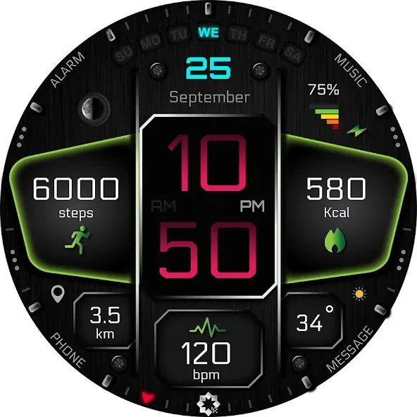 A410 Neon Watch Face Wear OS screenshot 28