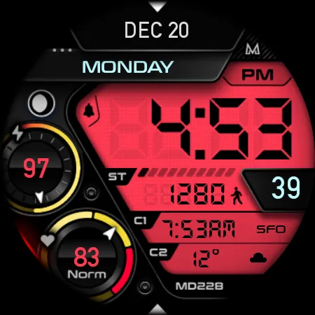 MD228 Digital watch face screenshot 15