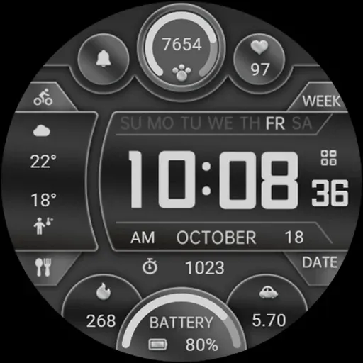 ZKin Watch Face Extremely Gray screenshot 41