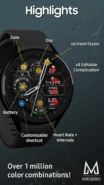 MD330 Analog Watch Face screenshot 6