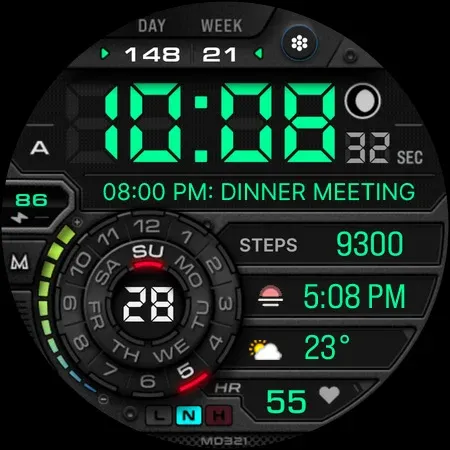 MD321 Digital Watch Face screenshot 14
