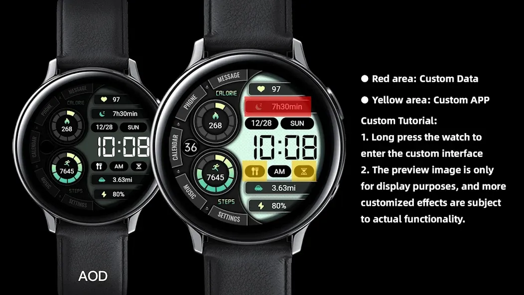 Green Text Clock ZKin Watch screenshot 4
