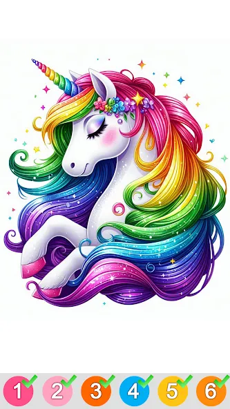 Unicorn Glitter Coloring Pages screenshot 4