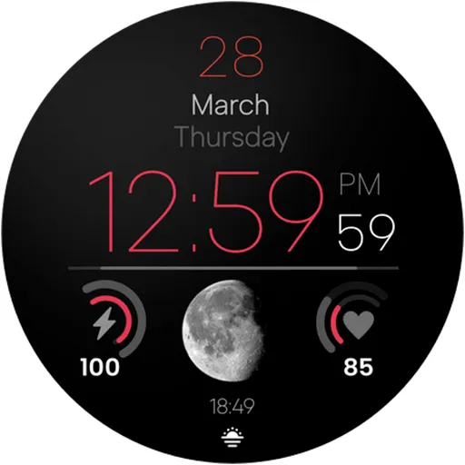 Minimal Watch Face Moon Lux screenshot 20