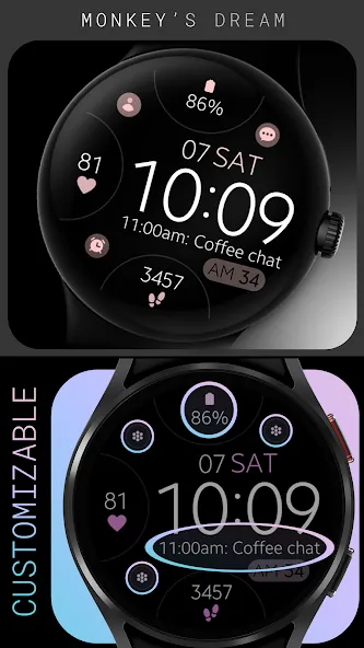 Simple Rose Gold watch face screenshot 3