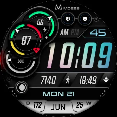 MD229 Digital watch face screenshot 12