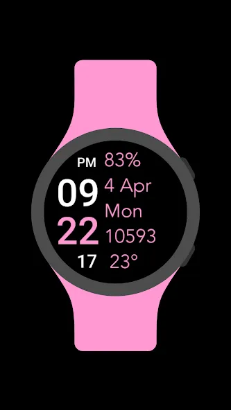 Five Big Text Watch Face screenshot 1