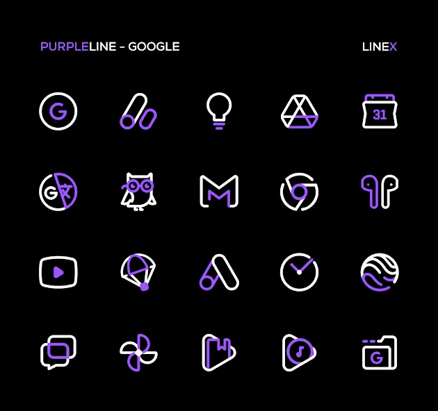 PurpleLine Icon Pack : LineX screenshot 3