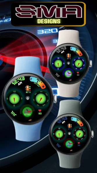 Speedometer WatchFace SMA 17 screenshot 20