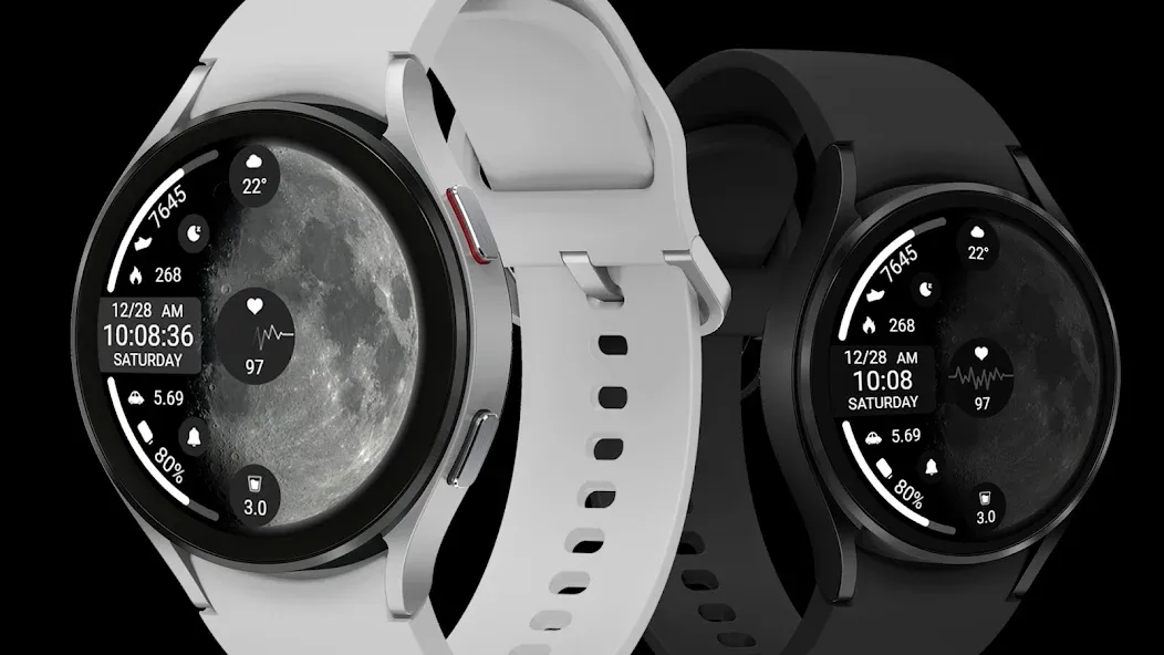 ZKin Watch Face Obsidian Moon screenshot 4