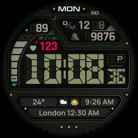 SH058 Watch Face, WearOS watch screenshot 14