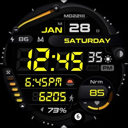 MD221B Digital watch face screenshot 35