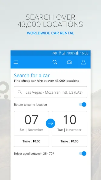 Rentalcars.com Car Rental App screenshot 1