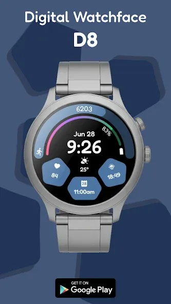 Digital Watchface D8 screenshot 1