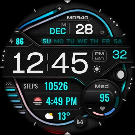 MD340 Digital watch face screenshot 16