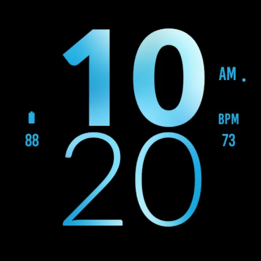 Blue Large Watch Face screenshot 5