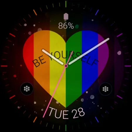 Rainbow Love analog watch face screenshot 11