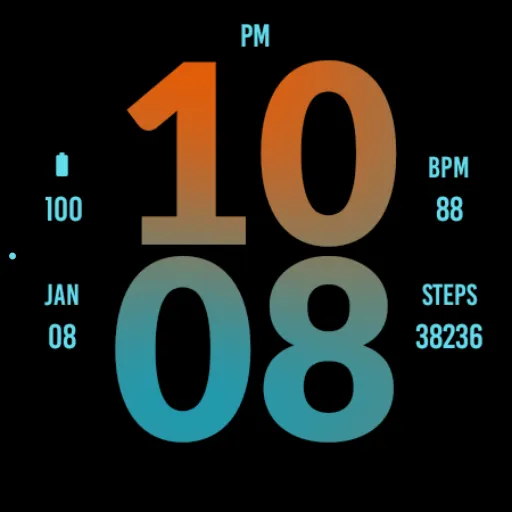 Big Orange Blue Watch Face screenshot 4