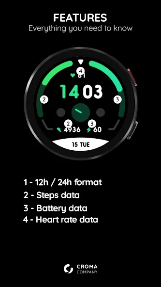 Milestone Watch Face Wear OS screenshot 2