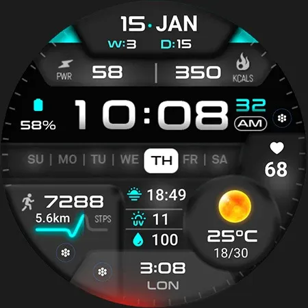 ML2U 381 Hybrid Watch Face screenshot 25