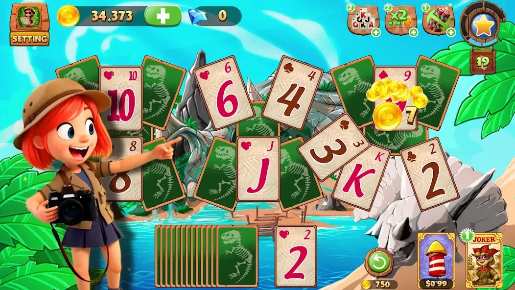 Solitaire Tripeaks Lost Worlds screenshot 1