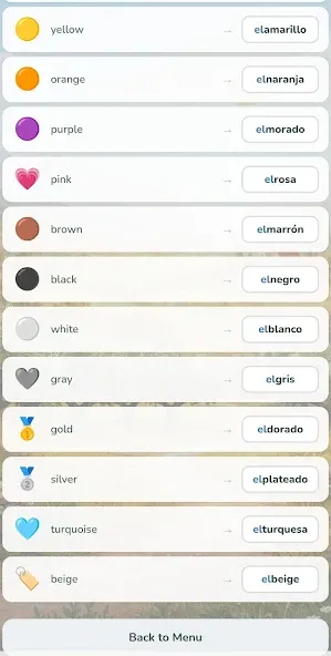 Spanish Noun Matching Game screenshot 8