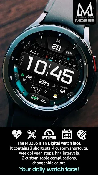MD283 3D Digital watch face screenshot 1