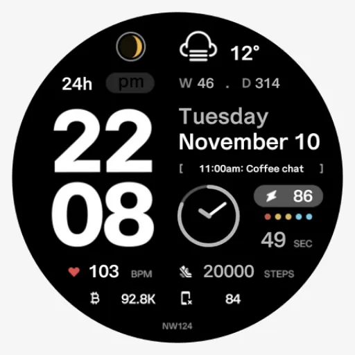 NW124: Digital watch face screenshot 12