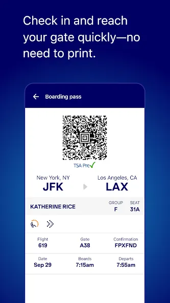 JetBlue screenshot 3