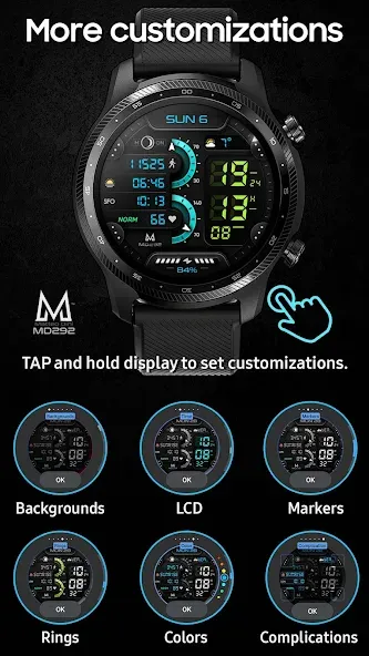 MD292 Digital watch face screenshot 4