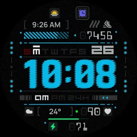 SH077 Watch Face, WearOS watch screenshot 15