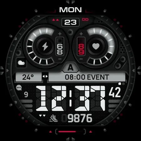 SH054 Watch Face, WearOS watch screenshot 9
