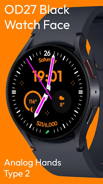 OD27 Black Watch Face screenshot 2
