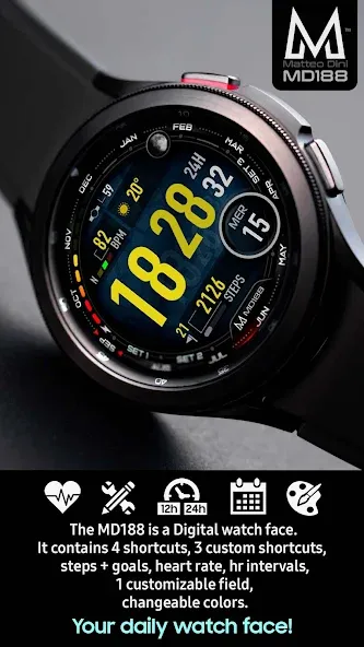 MD188 - Digital watch face screenshot 2