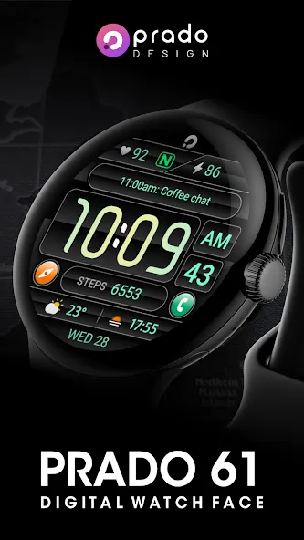PRADO 61 Digital Watch Face screenshot 1