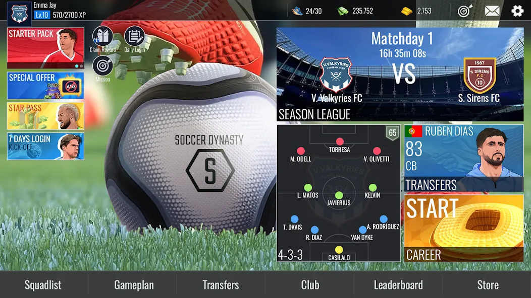 Soccer Dynasty: Club Manager screenshot 1
