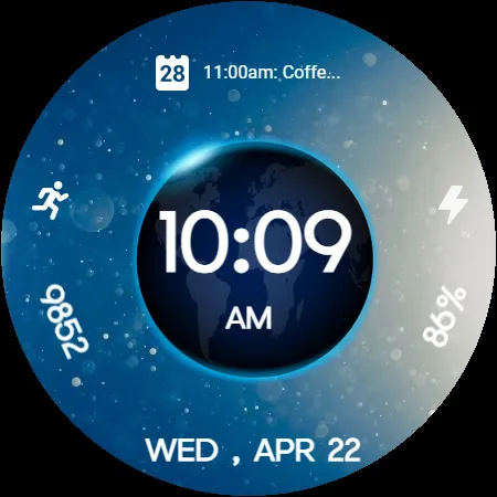 3D Earth Parallax Watch Face screenshot 20