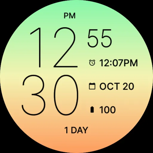 Simply Orange Green Watch Face screenshot 6
