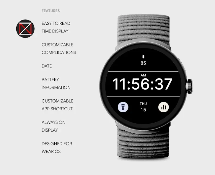 Black X Watch Face screenshot 2