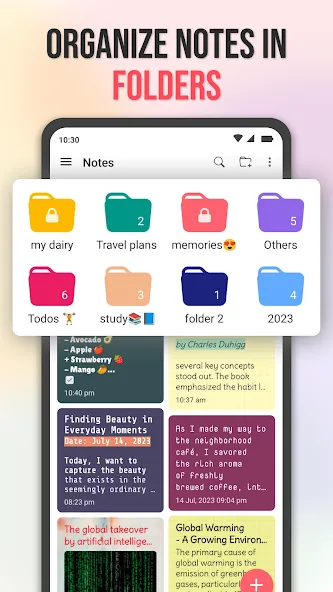 노트: 컬러 폴더 & 할 일 목록 screenshot 2