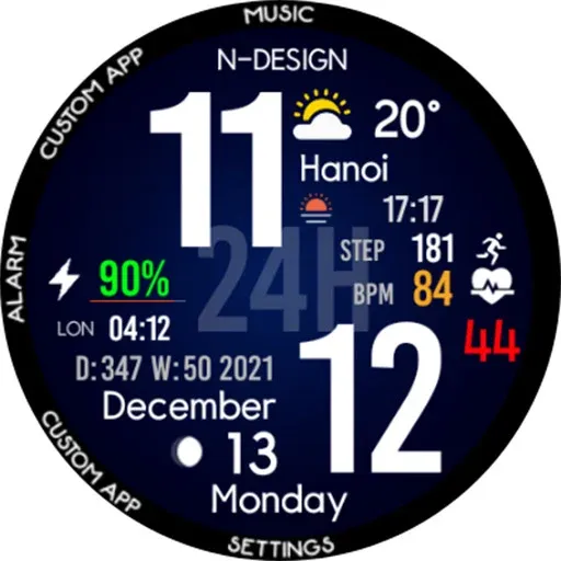 NTV340 - Big Digital Watchface screenshot 21