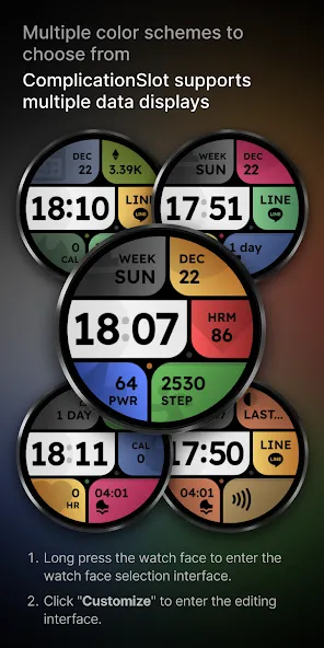 Colorful blocks: Watch Face screenshot 2