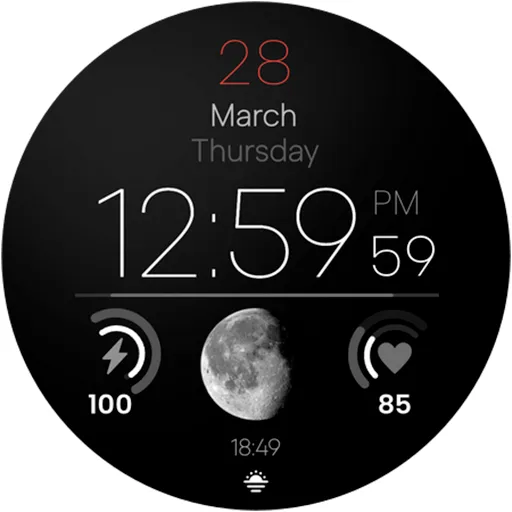 Minimal Watch Face Moon Lux screenshot 17