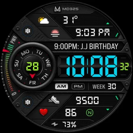 MD325 Digital Sport Watch Face screenshot 10