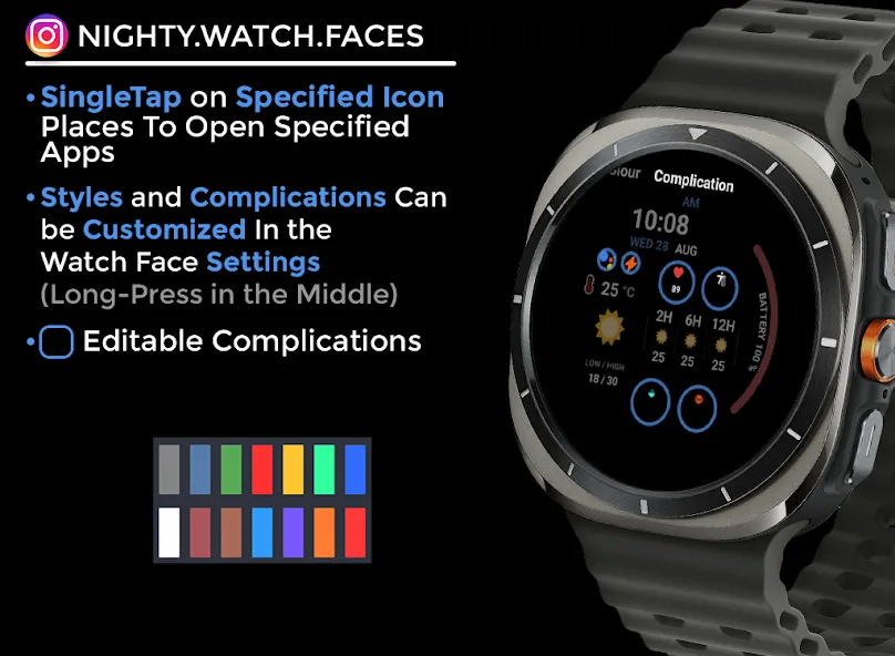 Night ver 30 - watch face screenshot 6